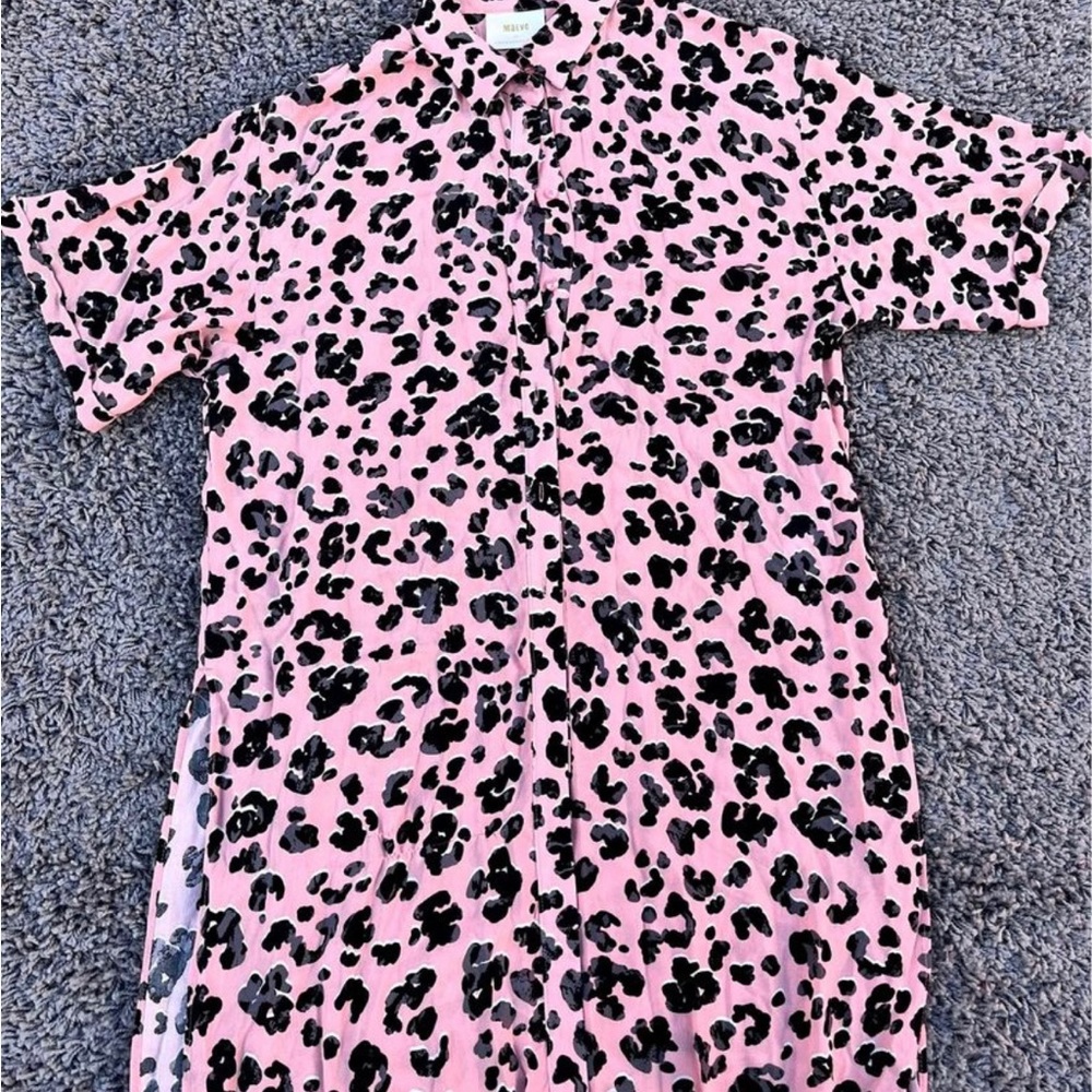 Anthropologie Maeve Pink Rita Leopard Hi/Lo Tunic Size Medium